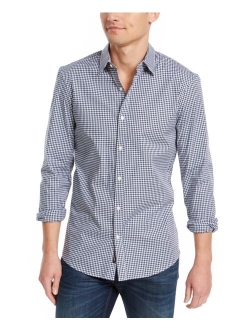 Men's Slim-Fit Trim Stretch Gingham Shirt