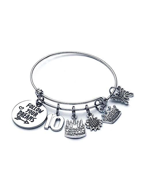 M MOOHAM Birthday Gifts for Women Girls Bracelet - Expandable Charm Bracelets