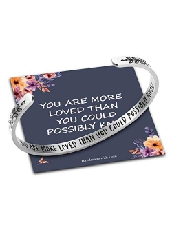 M Mooham Bracelets for Women Girls Personalized Gifts, Quote Mantra Bracelet Funny Inspirational Jewelry Gifts for Best Friend, Mom, Daughter, Son, Sister, Niece Birthday