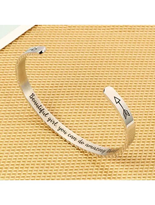 M Mooham Bracelets for Women Girls Personalized Gifts, Quote Mantra Bracelet Funny Inspirational Jewelry Gifts for Best Friend, Mom, Daughter, Son, Sister, Niece Birthday