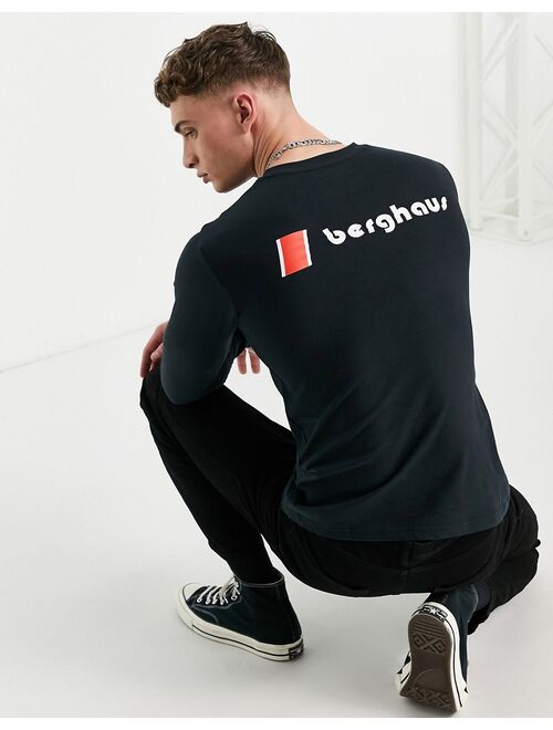 Berghaus Heritage front and back long sleeve t-shirt in black