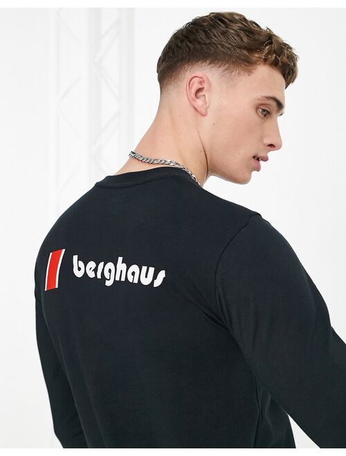 Berghaus Heritage front and back long sleeve t-shirt in black