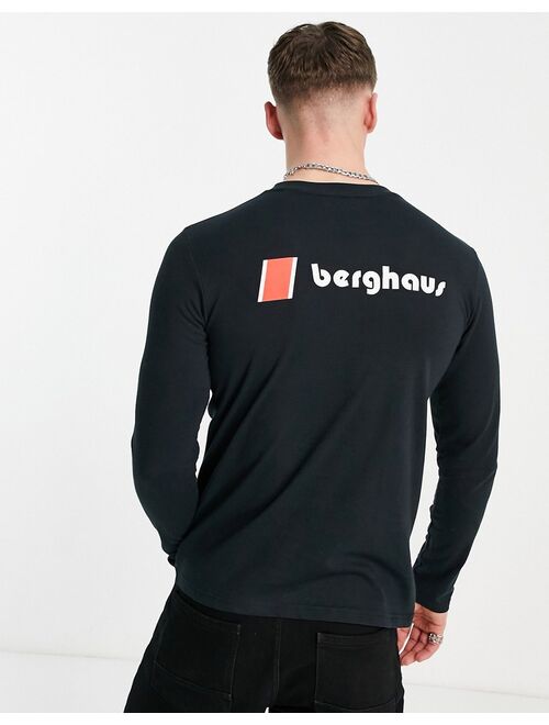 Berghaus Heritage front and back long sleeve t-shirt in black