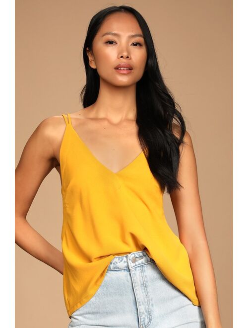 Lulus Adrift Mustard Yellow Tank Top