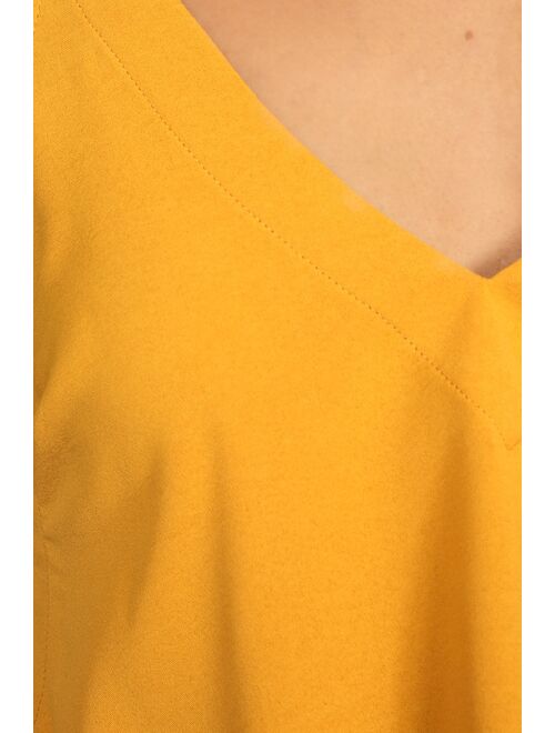 Lulus Adrift Mustard Yellow Tank Top