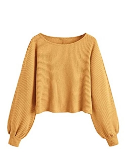 Women's Casual Solid Ribbed Knit Raglan Long Sleeve Crop Top T Shirt