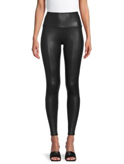 Extro & Vert Tall PU faux leather leggings with seam detail in black