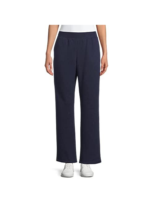 Time and Tru Time & Tru Women's Fleece Straight Leg Pants with Pockets