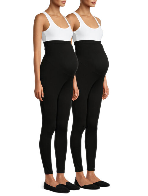 Time and Tru Maternity Leggings with Full Panel, 2-Pack