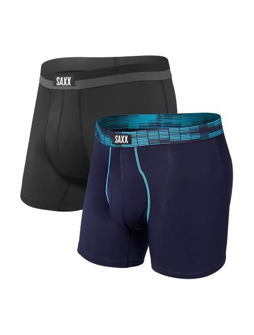 Saxx Underwear Co. SAXX Men's Underwear SPORT MESH Boxer Briefs with Built-In BallPark Pouch Support – Workout Boxer Briefs, Pack of 2