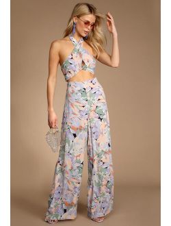 Palm Beach Babe Ivory Floral Print Wide-Leg Pants