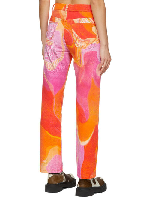 ERL Pink & Orange Graphic Jeans