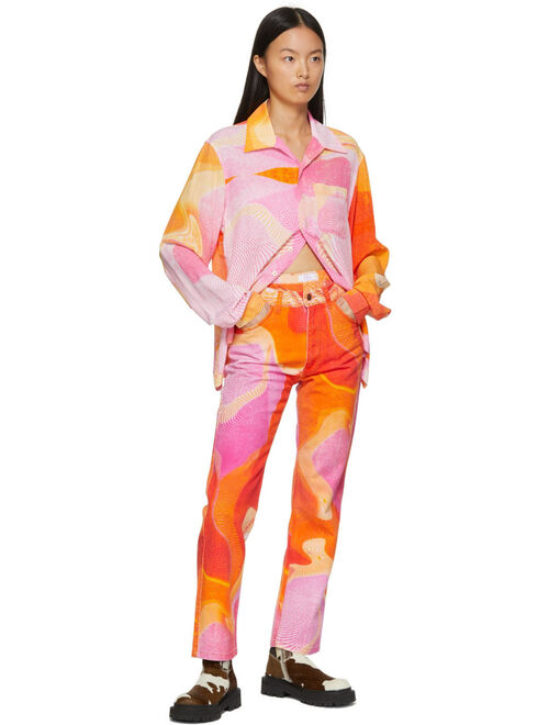 ERL Pink & Orange Graphic Jeans