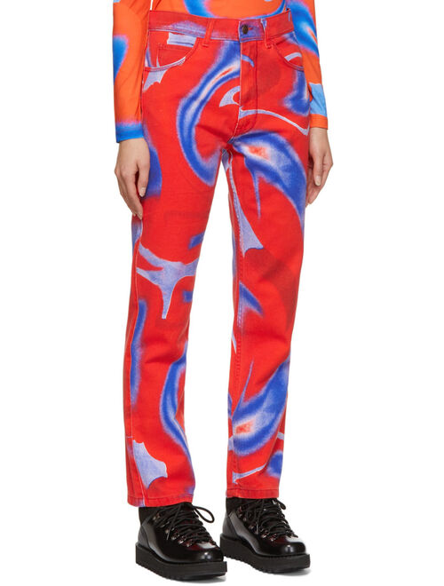 ERL Red & Blue Graphic Jeans