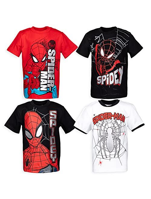 Marvel Spiderman Boys 4 Pack T-Shirts