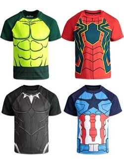 Avengers Captain America Black Panther Iron Man Hulk 4 Pack Graphic T-Shirt