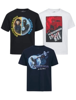 Boys Spider-Man T-Shirt 3 Pack Marvel Super Hero Graphic Tee (Size: 4-20)