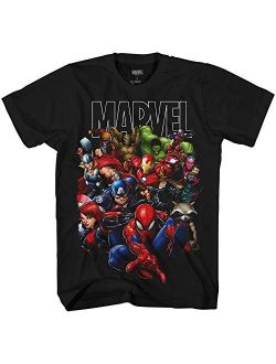 Avengers Guardians of The Galaxy Team Up All Time Boys Juvy Tee T-Shit
