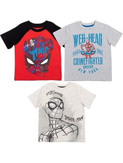 Avengers Spiderman Boys 3 Pack Graphic Short Sleeve T-Shirt