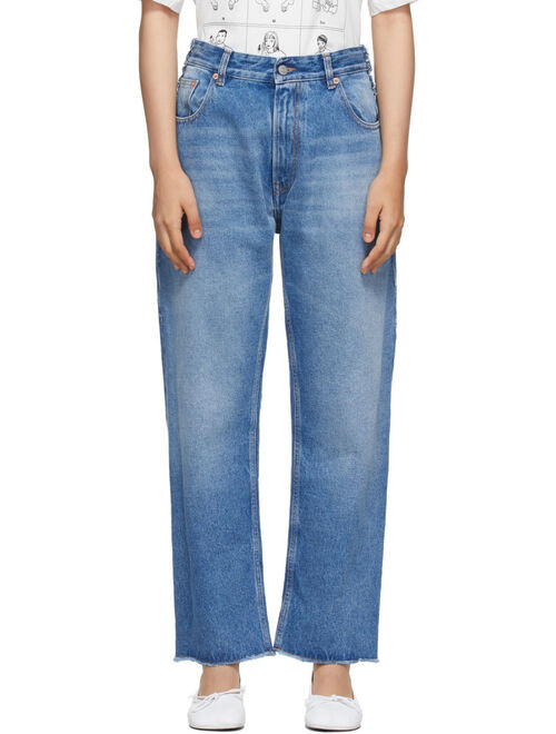 MM6 Maison Margiela Blue Cropped Boyfriend Jeans