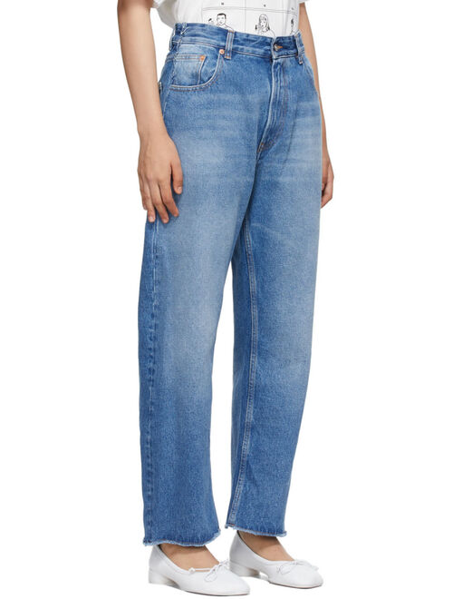 MM6 Maison Margiela Blue Cropped Boyfriend Jeans