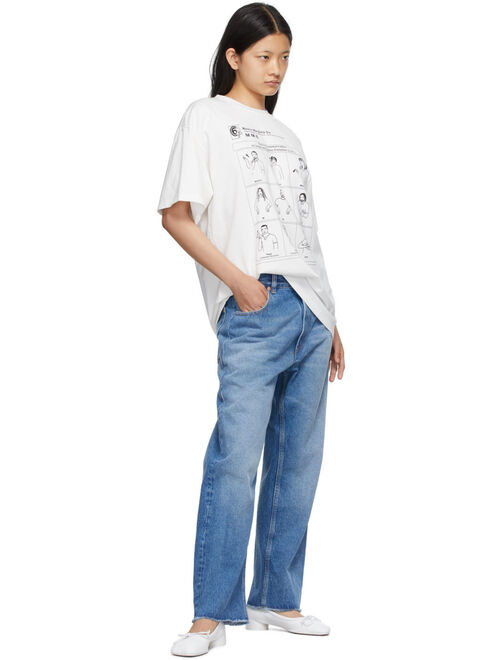 MM6 Maison Margiela Blue Cropped Boyfriend Jeans