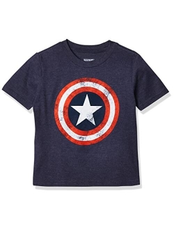 Boys' Captain America Cotton Crew Neck Short Sleeve T-Shirt