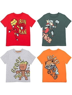 Avengers Guardians of The Galaxy Boys 4 Pack Graphic Short Sleeve T-Shirt