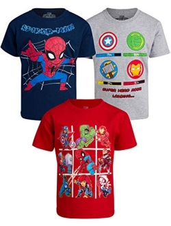 Baby Boys' Avengers T-Shirt - 3 Pack Super Hero Graphic Tee (Size: 2T-7)