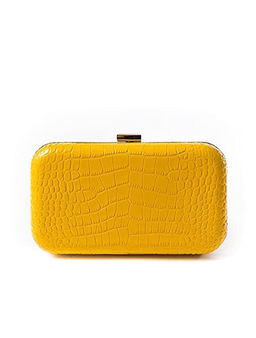 F&W Style Rose Croc Embossed Leather Clutch