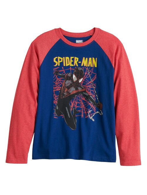 Boys 8-20 Marvel Miles Morales Logo Web Boys Long Sleeve Graphic Tee