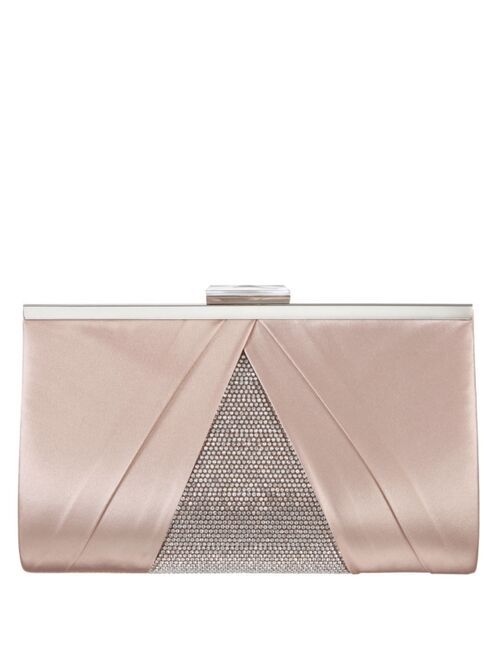 Nina Women's Pleated Stain Crystal Frame Clutch