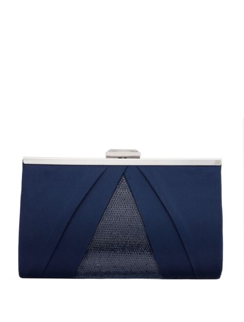 Nina Women's Pleated Stain Crystal Frame Clutch