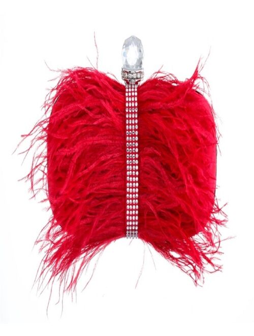 Nina Women's Feather Embellished Minaudiere Clutch