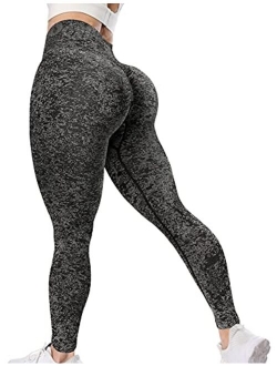 VOYJOY Tie Dye Seamless Leggings for Women High Waist Yoga Pants, Scrunch Butt Lifting Elastic Tights