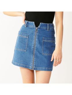 Juniors' SO® Zip-Up Denim Mini Skirt