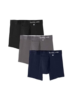 Tommy John Men's Underwear with Pouch, Boxer Brief, Cool Cotton Fabric Trunk with 4" Inseam