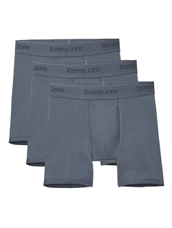 Tommy John Men's Underwear, Mid Length Boxer Brief, Second Skin Fabric with 6" Inseam, 3 Pack