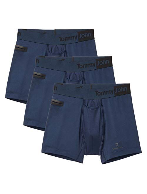 Tommy John Men's Underwear, Boxer Briefs, 360 Sport Fabric Trunk with 4" Inseam, 3 Pack