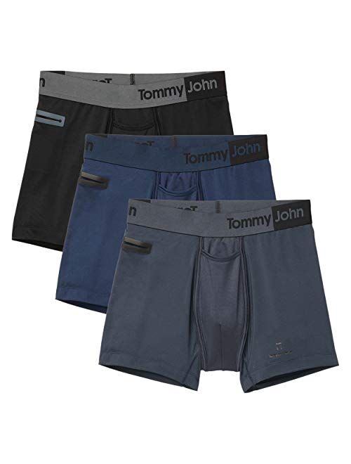 Tommy John Men's Underwear, Boxer Briefs, 360 Sport Fabric Trunk with 4" Inseam, 3 Pack