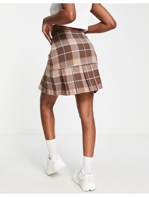 Karl Kani mini skirt in retro check with pleated hem