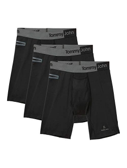 Tommy John Men's Underwear, Boxer Briefs, 360 Sport Fabric with 8" Inseam, 3 Pack