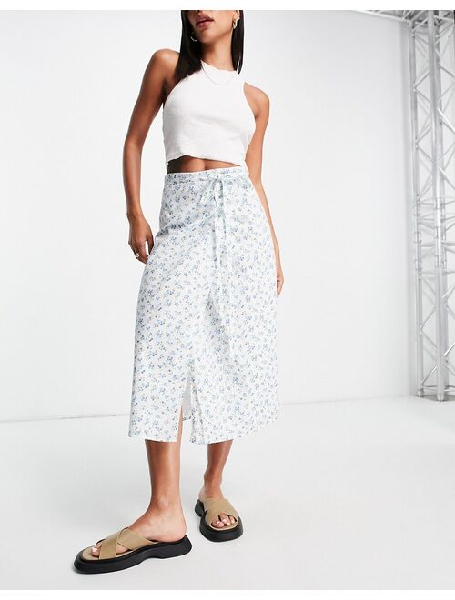 Fashion Union wrap waist midi skirt in retro floral - part of a set