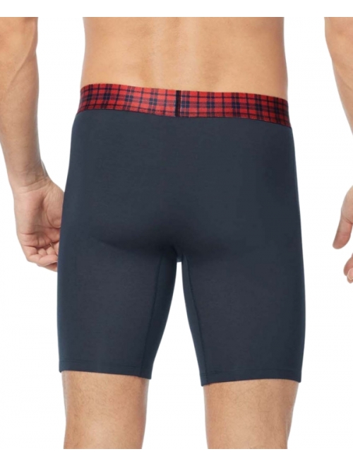 Tommy John Men's Second Skin Moisture-Wicking Plaid Waistband Boxer Briefs