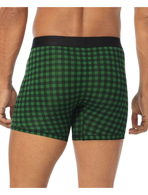 Tommy John Men's Cool Cotton Moisture-Wicking Gingham Check Trunks