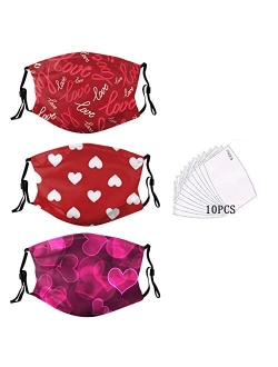 GHEOR 3 PCS Face Mask Reusable Washable Comfortable Dust Mask Pattern Printed Adjustable for Men Women