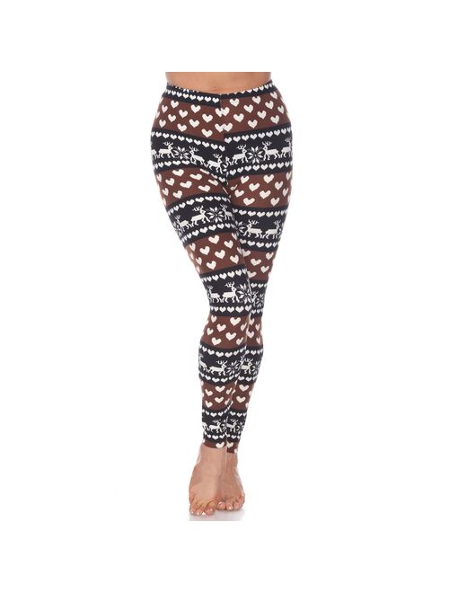 Women's White Mark Holiday Print Leggings