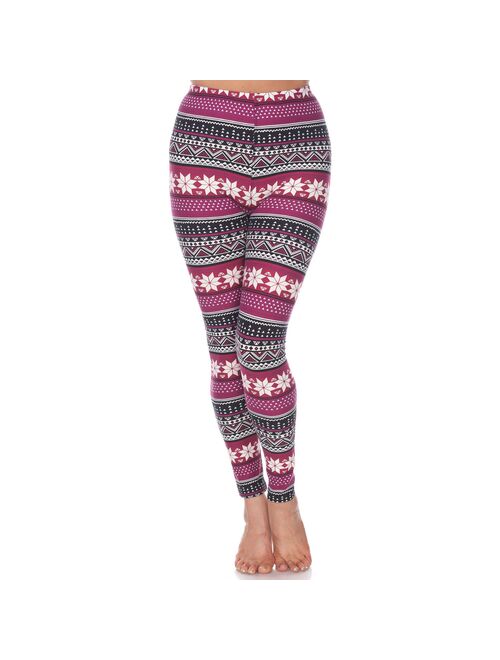 Women's White Mark Holiday Print Leggings