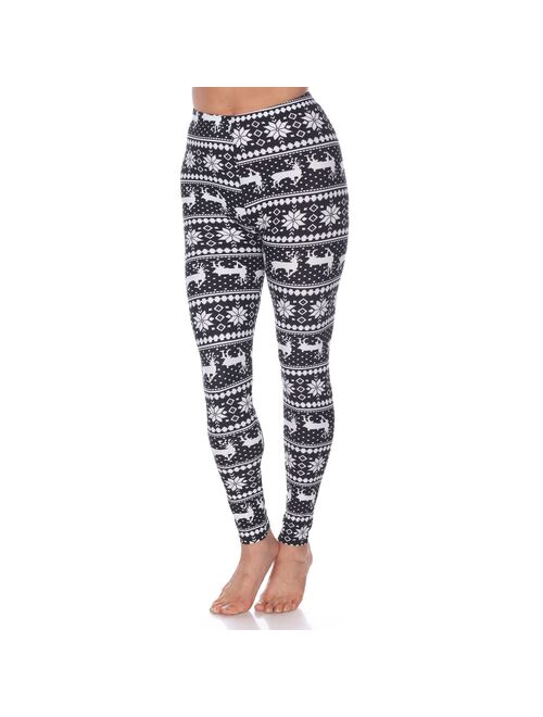 Women's White Mark Holiday Print Leggings