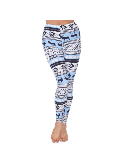 Women's White Mark Holiday Print Leggings